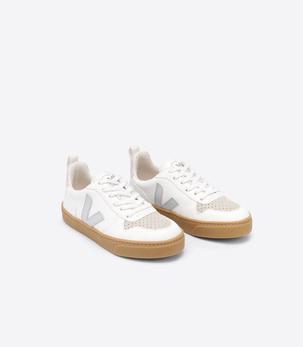 Tenis Veja Niños - V-10 Lace Cwl - Blancos/Beige - 698OVIGDW